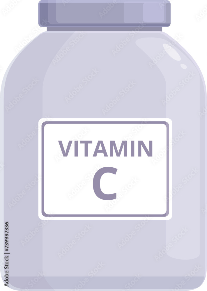 Vitamin C powder icon cartoon vector. Medicine supplement. Organic food Vitamin C powder icon cartoon vector. Medicine supplement. Organic food