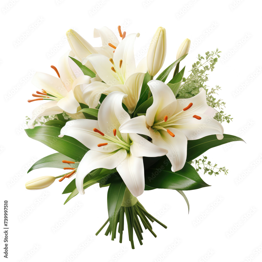 Obraz premium Beautiful lily flowers isolated on white