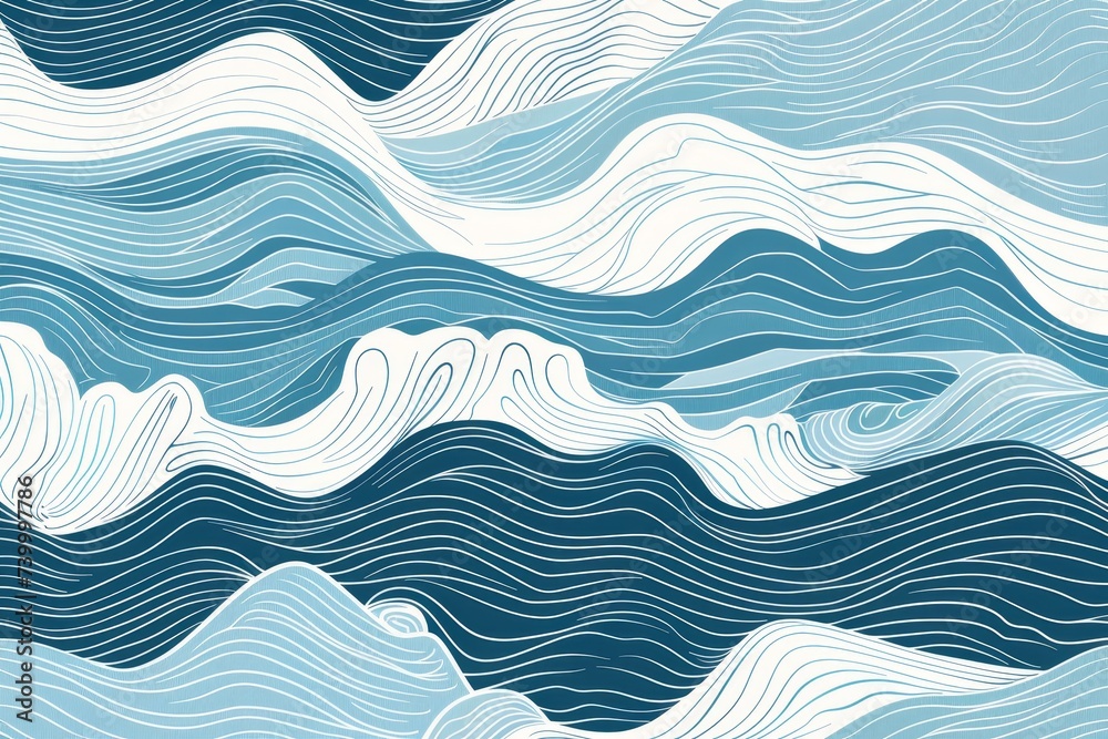 This is an abstract line art background  with contour scribble ocean wave lines and a cloud shape style. Use for design illustrations for fabrics, prints, covers, banners, decorations, and