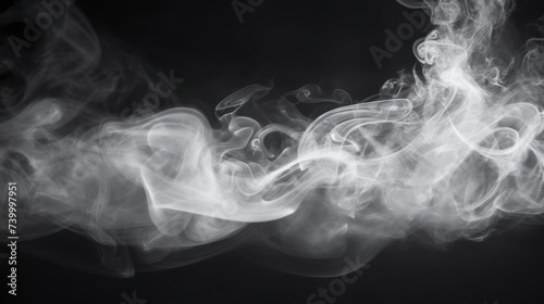 Abstract smoke light effect on dark background in black and white monochrome style concept, banner