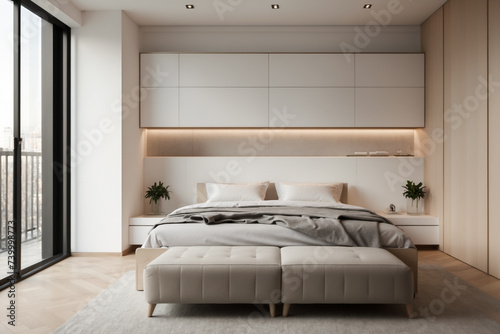 the interior design in white is minimalist © Galina