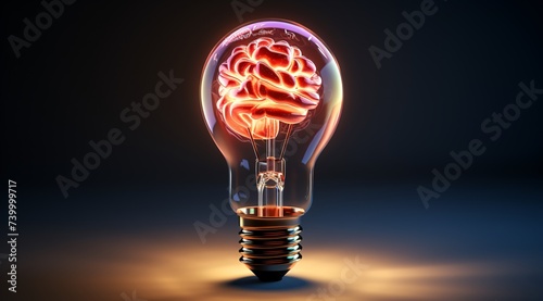 a light bulb with a brain inside