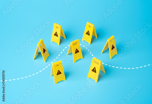 Quadro su tela Find your way through warnings and challenges