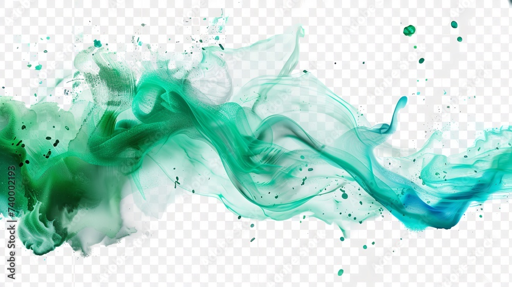 Emerald and Sky Blue Swashes Watercolor Paint

