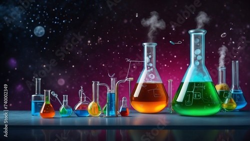chemical tubes with colorful liquid