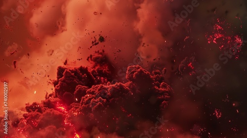 Explosion Border with Dark Smoke and Red Lava