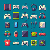video game icons set