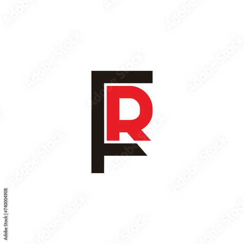 letter fr colorful linked stripes line logo vector © Adnanjaya