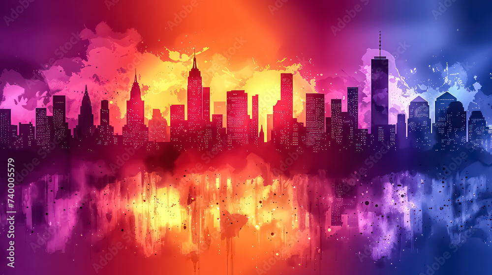 Vector Art of a futuristic city skyline, dynamic, cyberpunk color scheme, futuristic design elements, urban background Vector Art of a futuristic city skyline, dynamic, cyberpunk color scheme, futuristic design elements, urban background