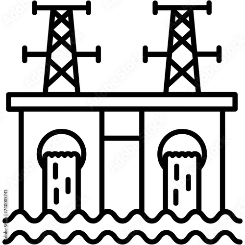 Hydroelectric Power Icon