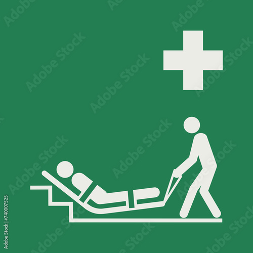 SAFETY CONDITION SIGN PICTOGRAM, EVACUATION MATTRESS ISO 7010 – E067, SVG