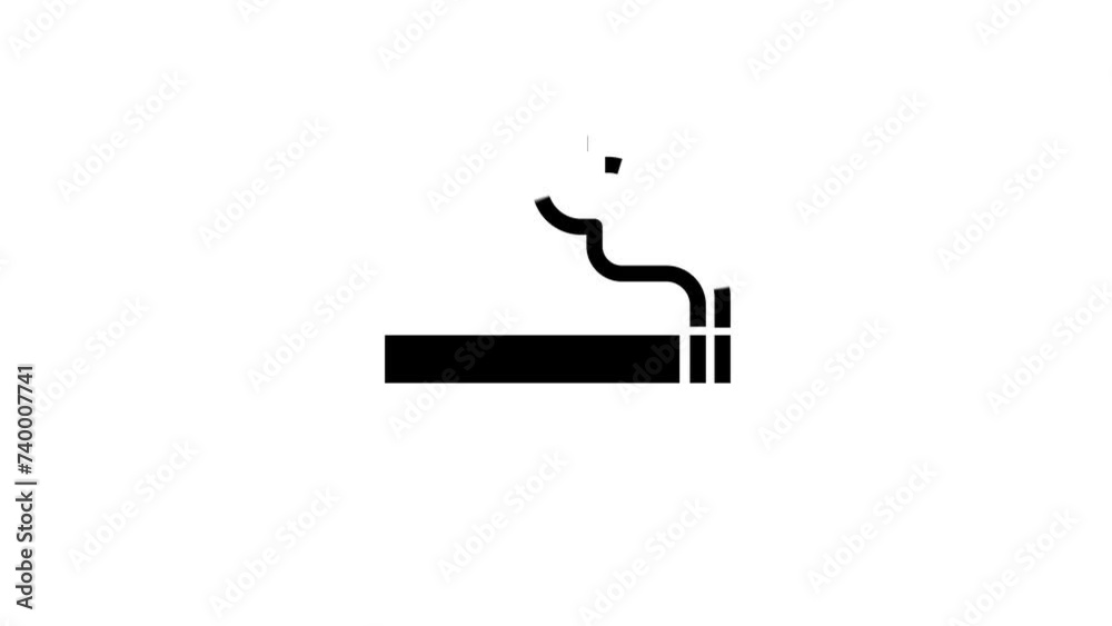 No smoking animation. Smoking forbidden sign on a white background. Cartoon, illustration, 2d video. No smoking animation. Smoking forbidden sign on a white background. Cartoon, illustration, 2d video.