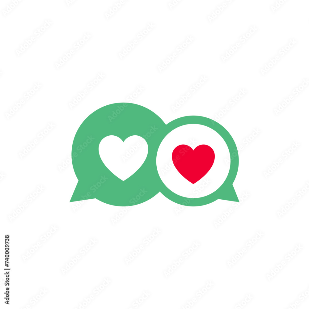 Speech bubble heart icon, Valentines day symbol, holiday sign designed for celebration, vector trendy modern style. Speech bubble heart icon, Valentines day symbol, holiday sign designed for celebration, vector trendy modern style.
