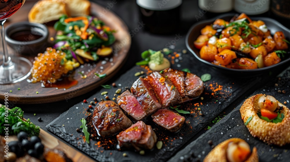 a diverse food and drink menu, capturing the essence of fine dining a diverse food and drink menu, capturing the essence of fine dining
