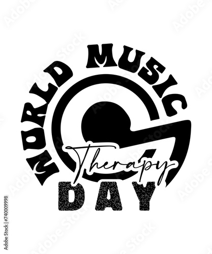 world music therapy day svg design