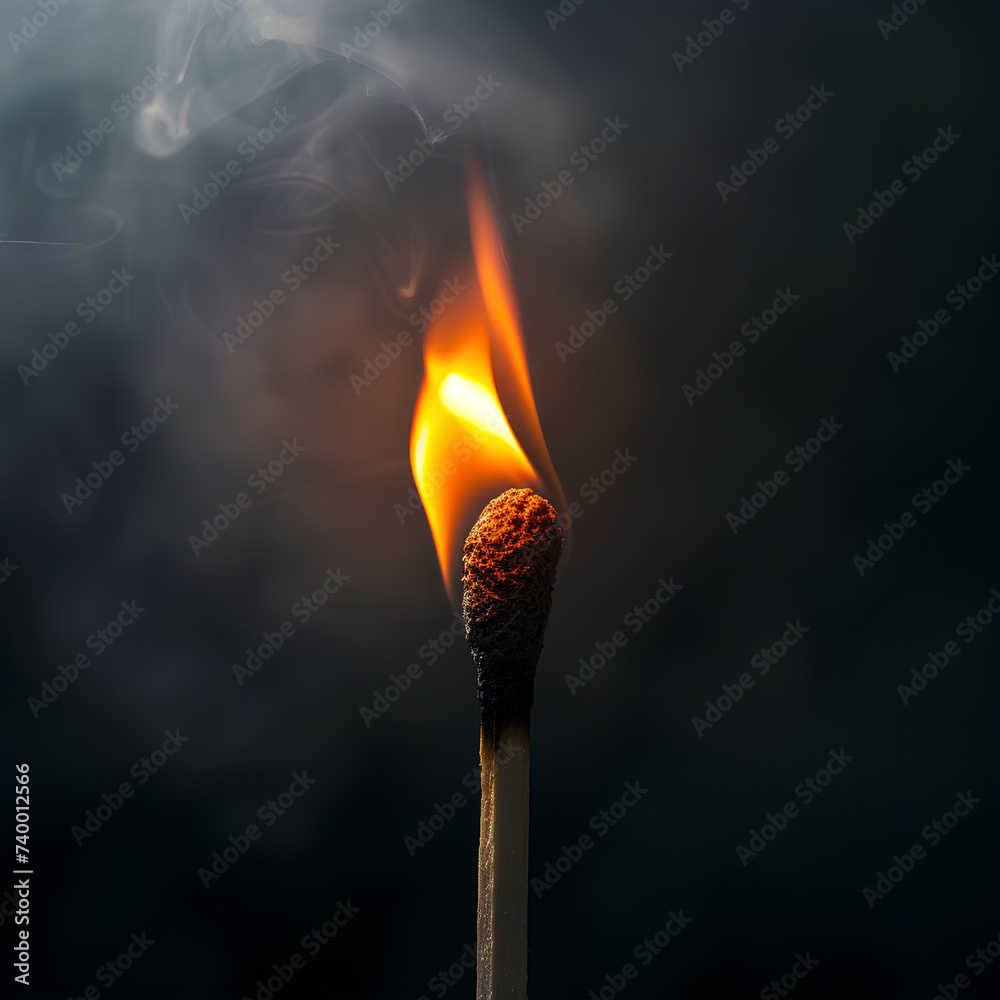 A nearly extinguished match is depicted against a dark black background, symbolizing the concept of a lack of ideas within an empty void. A nearly extinguished match is depicted against a dark black background, symbolizing the concept of a lack of ideas within an empty void.