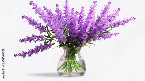 Lavender Flowers in a Vase Isolated on Transparent Background

