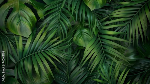 Natural Beauty of Tropical Green Leaves