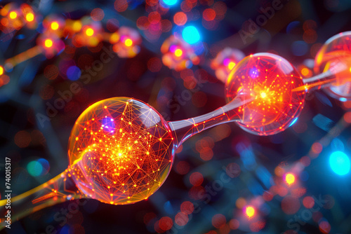 3d render of a molecular motor powered by light at the nanoscale photo