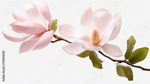 One Magnolia Flower Isolated on Transparent Background  