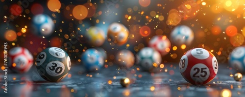Group of Colorful Balls With Numbers