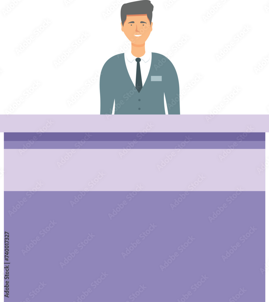 Receptionist icon cartoon vector. Work character. Business reception Receptionist icon cartoon vector. Work character. Business reception