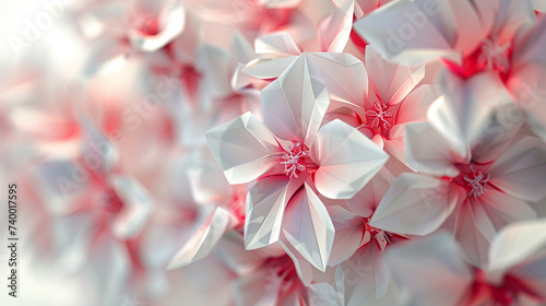 3d render of abstract geometric representations of flowers in bloom