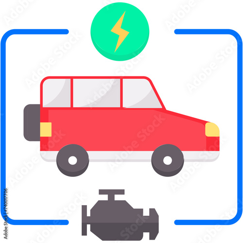 Hybrid Car Illustration