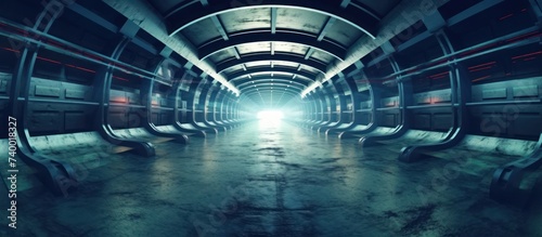 tunnel with light. Futuristic abstract technology