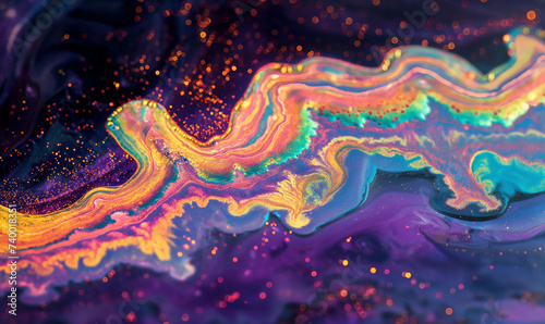 Neon organic abstract wallpaper, bright and bold colors background, scifi futuristic surreal watercolor design art