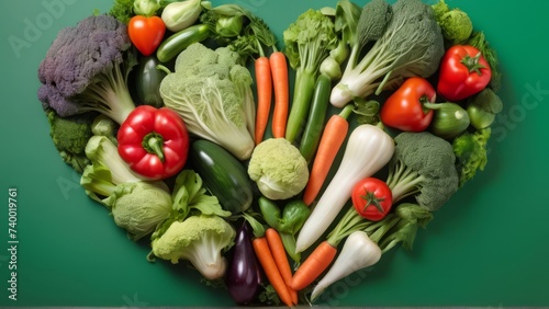 fresh Heart shaped vegetable. 4K landscape Illustration. 