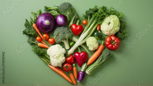 fresh Heart shaped vegetable. 4K landscape Illustration. 