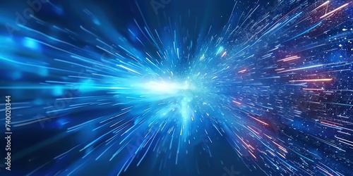 Explosive light burst illustration as dynamic background vivid of glowing energy and abstract space sense of power speed and futuristic design ideal for graphics related to technology science