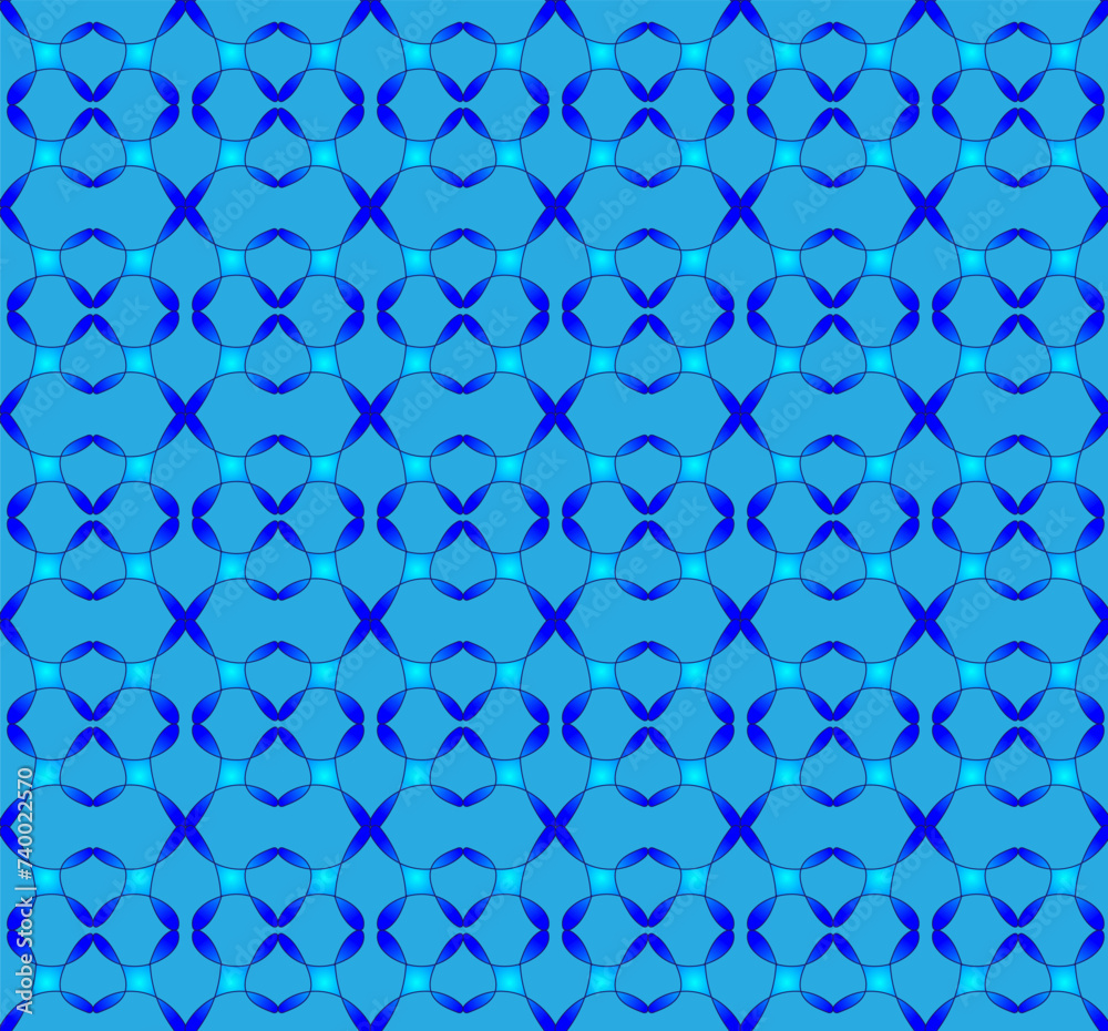 Naklejka premium Original seamless abstract pattern on a blue background suitable for fabric or wallpaper