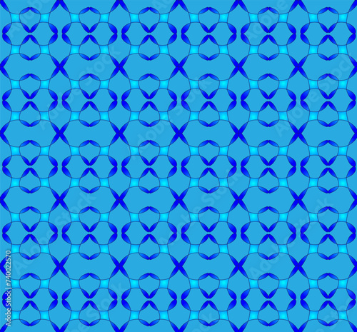 Original seamless abstract pattern on a blue background suitable for fabric or wallpaper