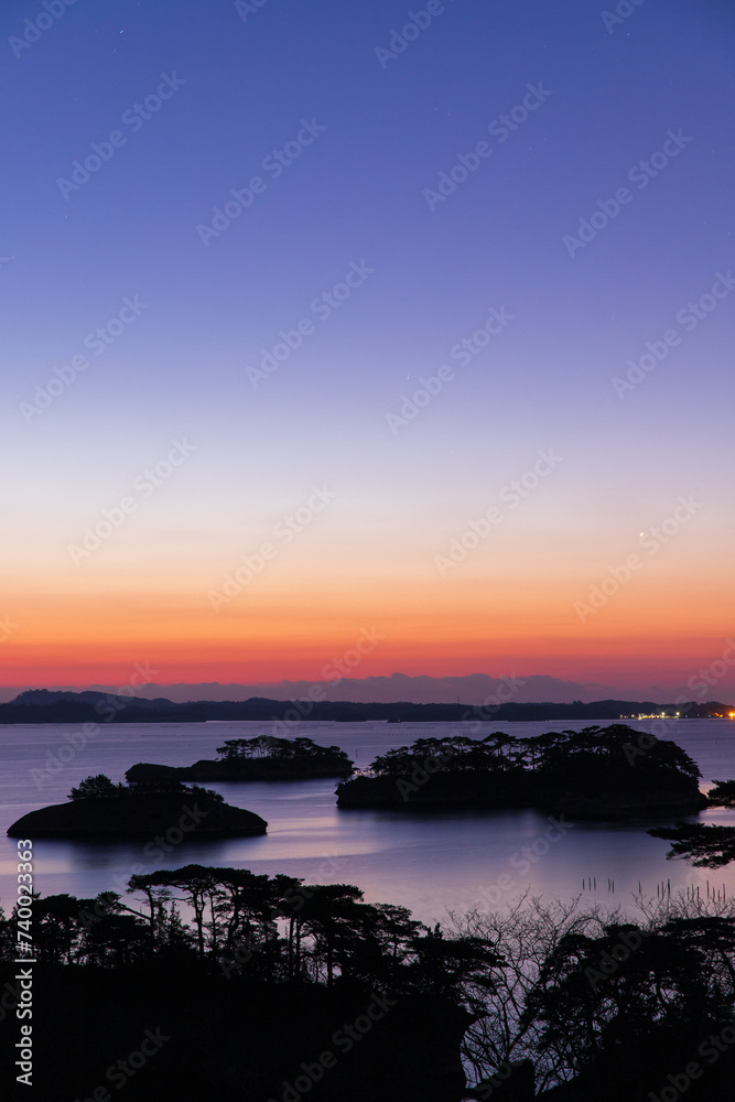 美しい朝焼けの松島