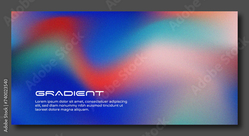 Abstract color gradient modern blurred background and film grain texture template with an elegant
