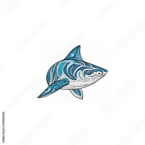 Shark mascot sport logo design
