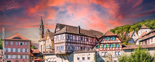 Skyline of the city of Schwaebisch Hall in Baden-Wuerttemberg Germany photo