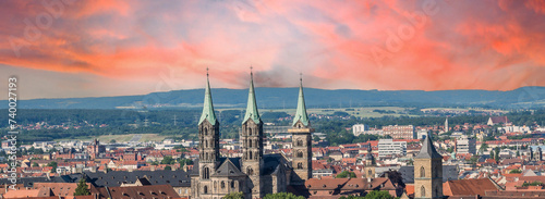 Skyline of Bamberg with Cathedral, bavaria germany photo