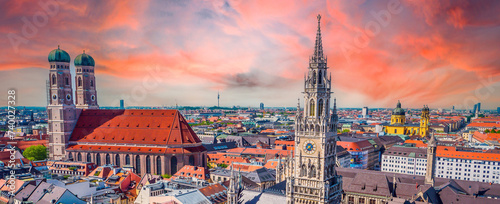 Panorama Munich city centre in bavaria germany photo