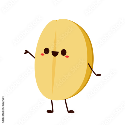 Pearl barley. Pearl barley mascot vector. Pearl barley isolated vector.