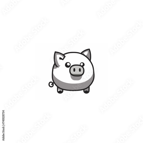 Funny piggy symbol logo vector
