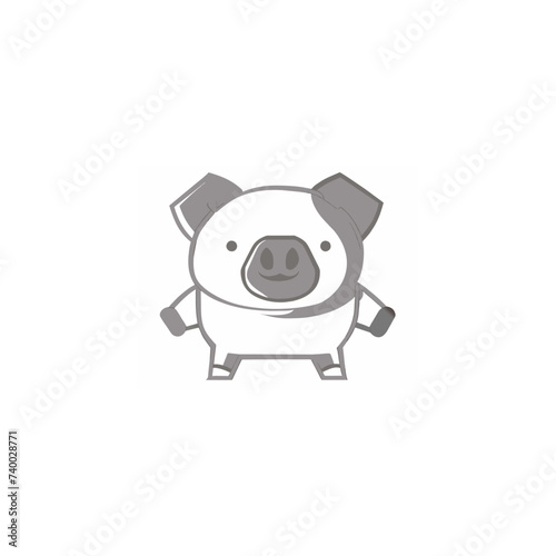 Funny piggy symbol logo vector