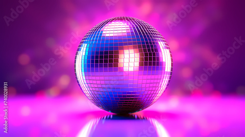 Disco ball illustration  multicolor music background