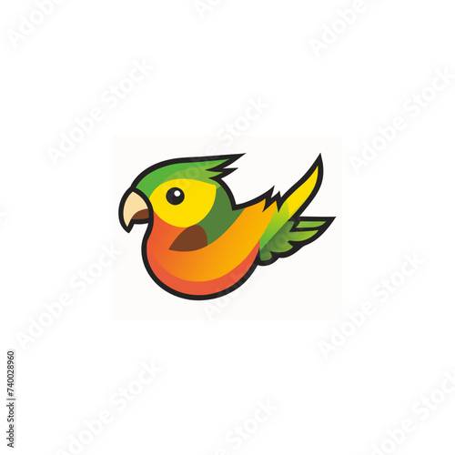 Elegant colorful parrot logo design