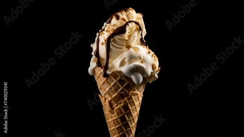 Ice cream isolated on a dark background