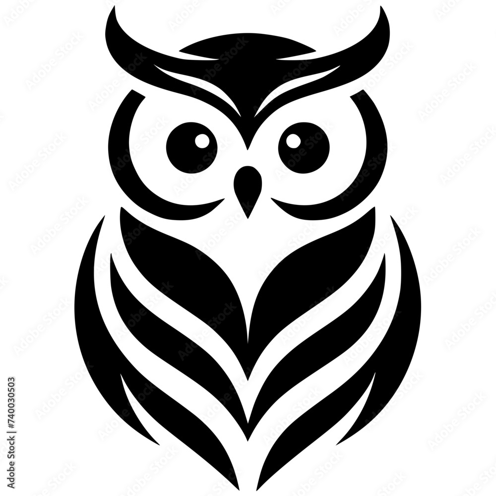 The owl silhouette is simple and elegant The owl silhouette is simple and elegant