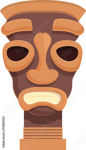 Angry totem icon cartoon vector. Maya alaska. Aboriginal bear face