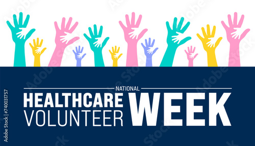 March is National Healthcare Volunteer Week background template. Holiday concept. use to background, banner, placard, card, and poster design template with text inscription and standard color. vector photo